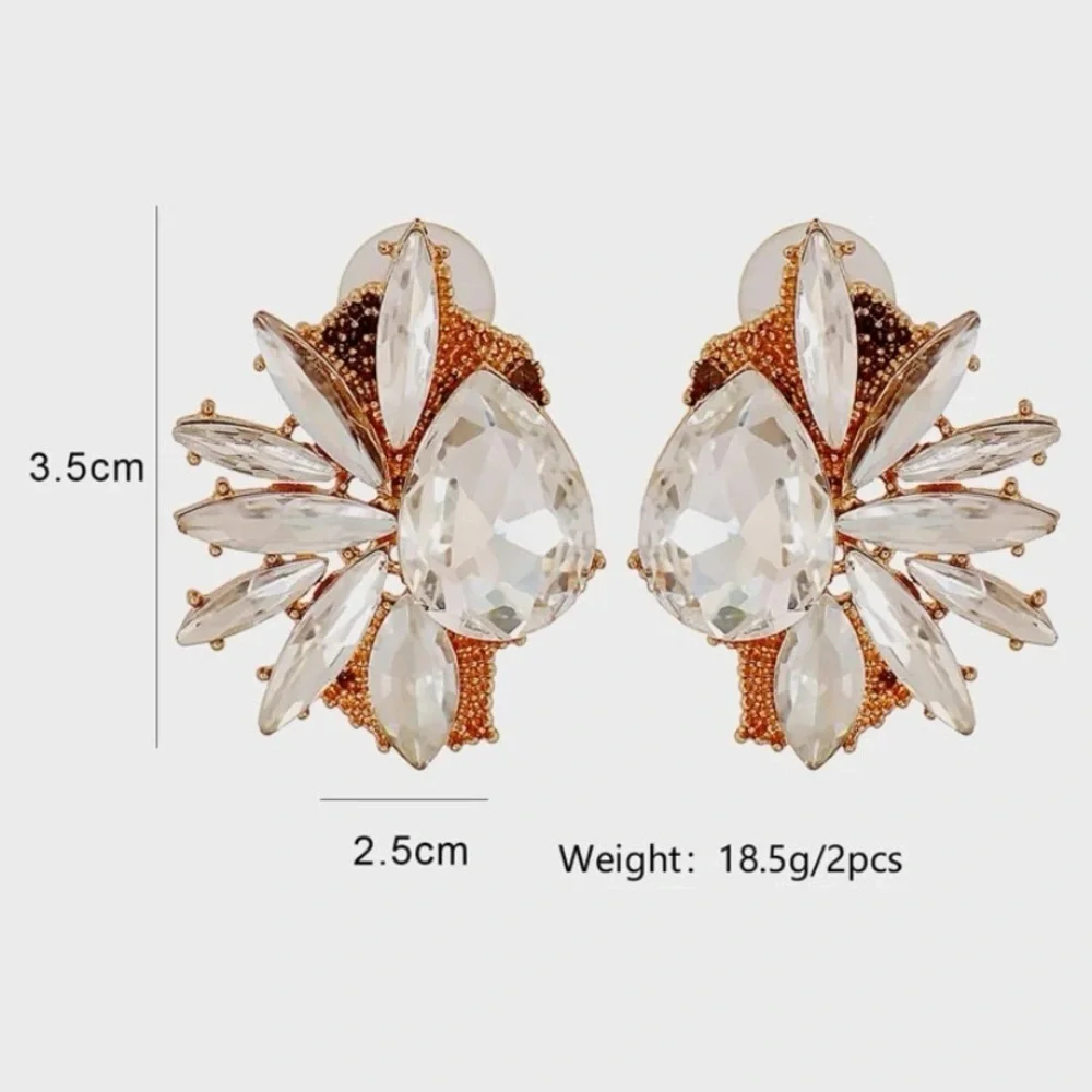 Luxury Look Rhinestone Stud Earrings - Picture 3 of 8